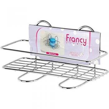 Estante Rectangular 1 Nivel Cromo Pulido para Baño