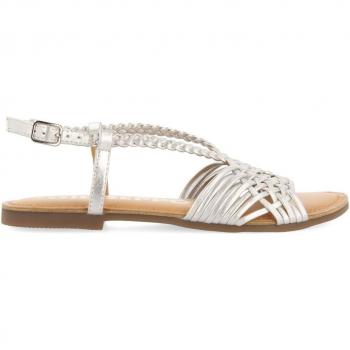 Gioseppo AIDONE Sandalias planas de mujer plateadas de piel 80766