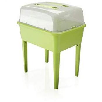 Jardinera Alta 83 L con Tapa de Policarbonato para Proteger Plantas - Prosperplast Respana en Color Lima