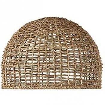 Pantalla de lámpara para interior y exterior, color marrón, natural, E27, 57 cm, sin casquillo.