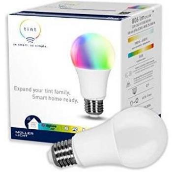 Bombilla LED E27 9,5W RGBW 806lm 2700K blanca y color Zigbee