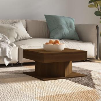 Mesa de centro vidaXL madera contrachapada 57x57x30 cm en Blanco, Negro, Roble Sonoma y Roble Marrón
