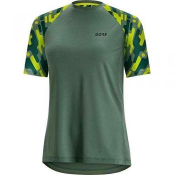 GORE WEAR Mujer C5 Trail Maillot Manga Corta, Nórdico/Verde cítrico, 38