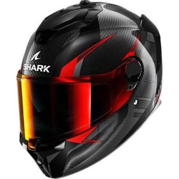 Casco Integral Spartan GT Pro Kultram Carbon Shark - Gris Oscuro, Negro Rojo (L)