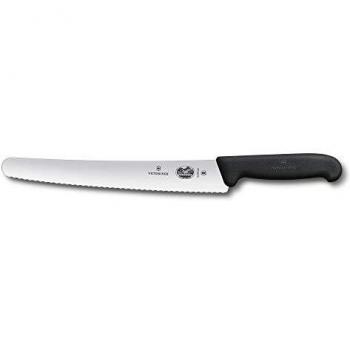 Cuchillo para pan y pastelería Victorinox Fibrox de 26 cm con hoja dentada, acero inoxidable y mango antideslizante