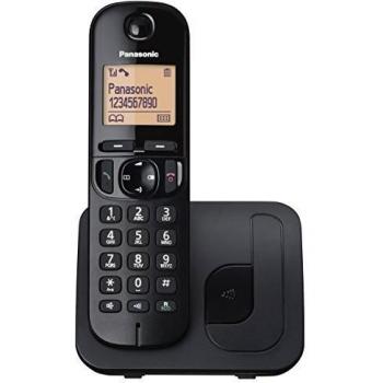 Panasonic KX-TGC210 Teléfono fijo inalámbrico, LCD, Identificador de llamadas, Agenda de 50 números, Tecla de navegación, Modo ECO, Reducción de ruido, Negro