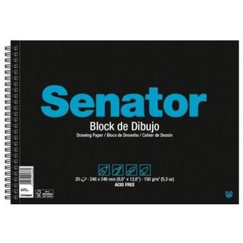 Senator Block Dibujo Espiral 20 Hojas 150 gr Sin Recuadro Folio Prolongado