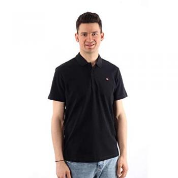 Napapijri Polo de Hombre Ealis Corte Regular de Manga Corta Micro Flag Color Negro