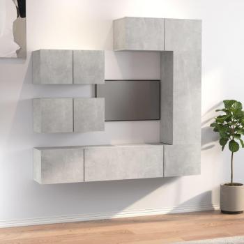 Set de muebles de TV 6 piezas madera contrachapada gris hormigón