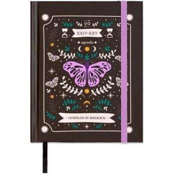 Agenda Escolar Mini 2024-25 Confía en tu intuición UO, 12 meses, semana vista, tamaño 128x154 mm, color negro, idioma español