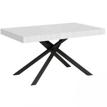 Mesa extensible Karida 90x140/244 cm efecto madera fresno blanco con estructura de hierro antracita