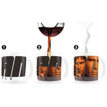 SD toys Star Wars Taza Térmica Han Solo, Cerámica, Negro, 8 cm