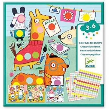 Djeco- Crear con Pegatinas Animalitos