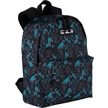 Mochila Escolar Minecraft Greeny - Compartimento Principal y Bolsillo Frontal - Adaptable a Carro - Portaordenador e Interior Forrado - Tirantes y Espalda Acolchados - 39 x 30 x 13 cm - Toybags