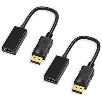 ABLEWE Adapatador DisplayPort a HDMI 1080P, Adapatador DP a HDMI Cable con Audio DP Macho a HDMI Hembra para HDTV, Monitor, Proyector etc,