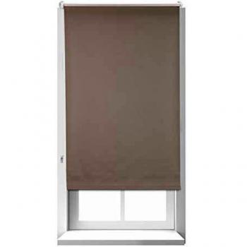 Estor Opaco Térmico Sin Taladrar Relaxdays, Poliéster-Aluminio-Plástico, 160x56 cm, Marrón