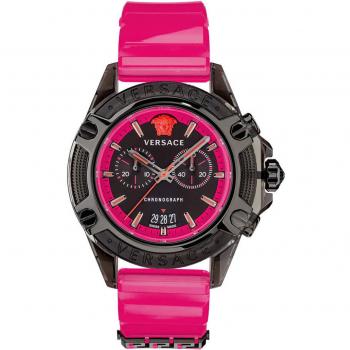Versace Icon Active Chronograph Black Pink Watch, female, pink, size: ONE SIZE
