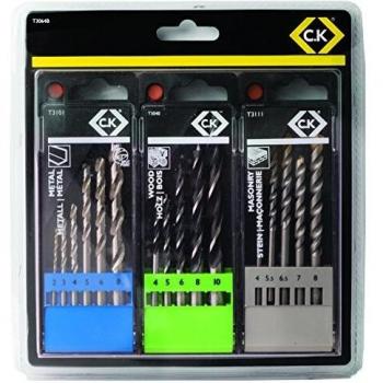 CK 16 Piece Wood, Metal and Masonry Drill Bit Set