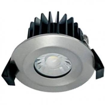 Foco empotrable LED IP65 6W 4000K 440lm regulable níquel satinado con clasificación de fuego