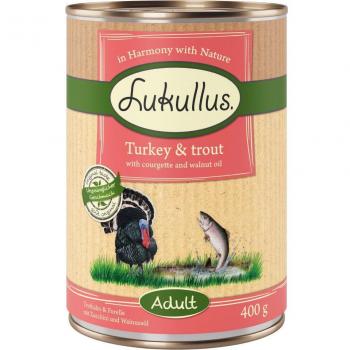 Lukullus Grain-Free Adult Wet Dog Food 6 x 400 g - Turkey and Trout