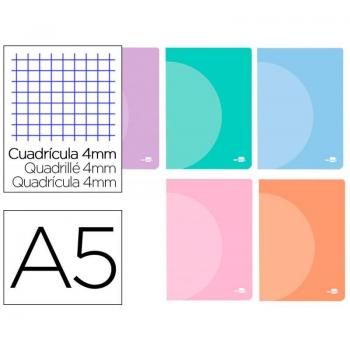 Libreta Liderpapel 360 A5 48 hojas cuadro 4mm colores pastel