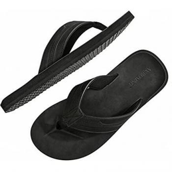 ARRIGO BELLO Chanclas Hombre Flip Flops Cuero Sandalias Verano Antideslizante Piscina Playa Interior Talla 41-46