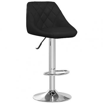 Taburete de cocina de cuero sintético negro ajustable moderno para bar y restaurante vidaXL