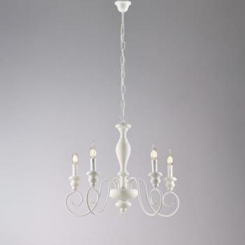Araña Shabby Chic Cascina Blanca 5 Luces E14