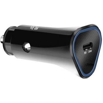 Cargador de coche USB-C 20W Power Delivery + Cable USB-C Negro Compacto