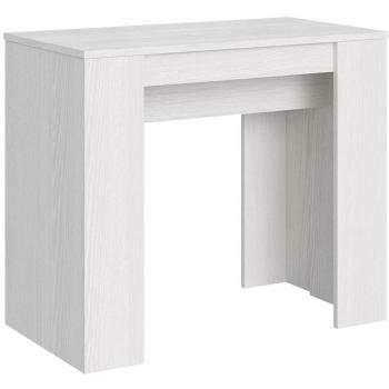 Consola extensible 90x48/204 cm efecto madera fresno blanco