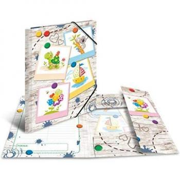 Carpeta A4 de Cartón con Gummizug, Registro y Campo de Nombre Amigos del Arenero