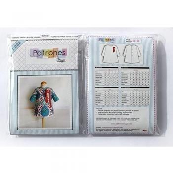 Patrón de costura vestido niña trapecio con manga, vídeo-tutorial para realizarlo. Talla 1 a 12 años. Patrón multitalla en papel.