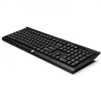 HP Wireless K2500 Keyboard - Teclado aleman inalámbrico, color negro