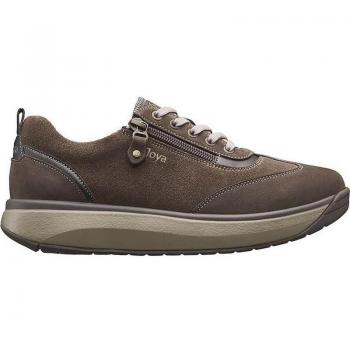 Joya Laura Brown Women's Wide Full Grain Velour Leather Shoes