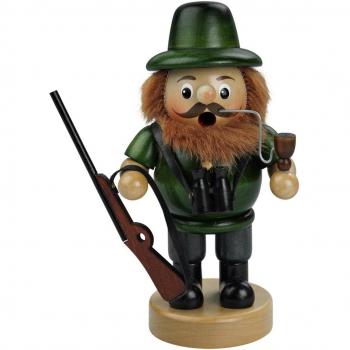 Fabricado de cazador con quemador de humo personaje guarda aprox 16 cm de alto, de madera, navideño