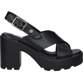 Sandalia de mujer Refresh 171594 beige con hebilla, sandalias de tacón y cierre de hebilla