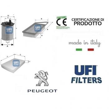 Kit de 3 filtros para Peugeot UFI 1007 1,4 HDI 50Kw 68Hp el 04/05