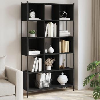 Estantería de madera de ingeniería 102x28x172 cm en colores Negro, Roble Sonoma y Roble ahumado - Mueble de Almacenaje para Oficina, Estudio y Dormitorio