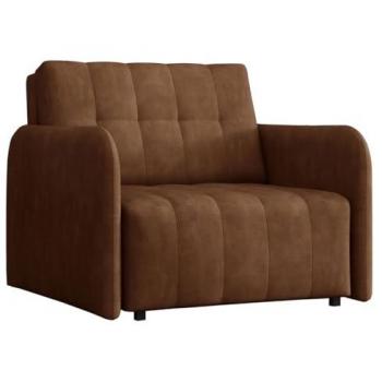Sillón Cama Columbus 176 con Tapiz Marrón y Patas de Madera, 85x95x98cm, Función de Dormir y Caja de Almacenamiento