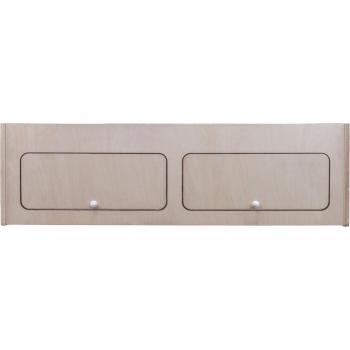 Armario Elevado para Autocaravana de Madera sin Acabado - 120 x 35 x 35 cm - 2 Puertas con Divisor Central y Cierre Suave