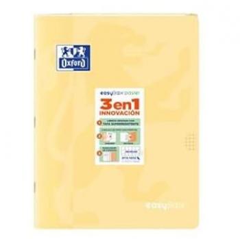 Cuaderno A5 Cuadro 4mm, 48 hojas, marca Oxford, modelo Easybook, disponible en colores Azul, Verde, Naranja, Rosa, Púrpura y Amarillo