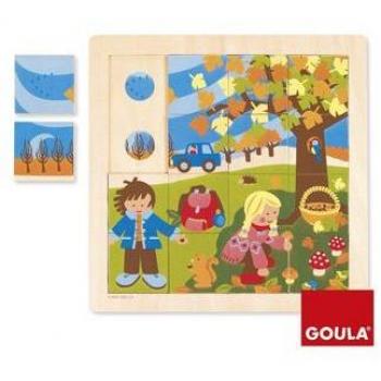Puzzle Encajes Madera Otoño Goula - 16 piezas