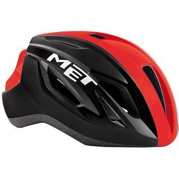 MET Casco Strale S(52-56), Adultos Unisex, Multicolor (Negro Rojo)