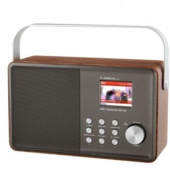 Radio Digital Albrecht DR 855 DAB+/FM/Bluetooth con Pantalla a Color y Duración de Batería de Hasta 11 Horas - Diseño Retro en Madera