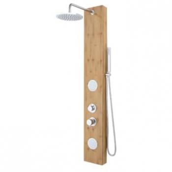 Columna de ducha de hidromasaje SOLAL de bambú 20x140 cm