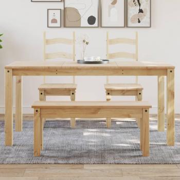 Mesa de Comedor Panamá Madera Maciza de Pino Natural 75x160x80 cm