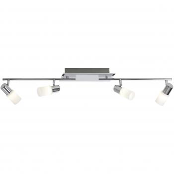 Barra LED Clapton de 4 Spots, Aluminio Cromado, 100 cm, 4x4.5W, Luz Cálida 3000K