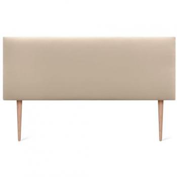 Cabecero Tapizado de Polipiel Liso AQUALINE Beige 160x105cm con Patas para Camas 150/160