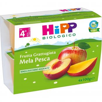 Puré de frutas orgánico de manzana y melocotón Hipp Bio