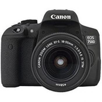 Canon EOS 750D + EF-S 18-55 IS STM Juego de cámara SLR 24,2 MP CMOS 6000 x 4000 Pixeles Negro - Cámara Digital